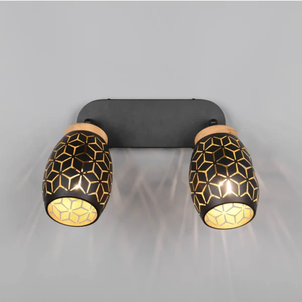 SPOT 2 LUMIÈRES PLAFOND/MUR MÉTAL NOIR E14 BIRKITA SPOT 2 LUMIÈRES PLAFOND/MUR MÉTAL NOIR E14 BIRKITA