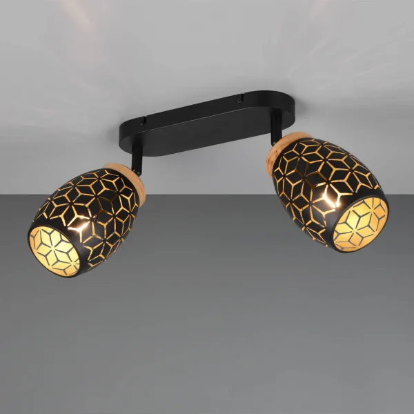 SPOT 2 LUMIÈRES PLAFOND/MUR MÉTAL NOIR E14 BIRKITA SPOT 2 LUMIÈRES PLAFOND/MUR MÉTAL NOIR E14 BIRKITA