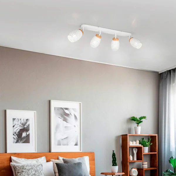 SPOT 4 LUMIÈRES PLAFOND MÉTAL BLANC E14 BIRKITA SPOT 4 LUMIÈRES PLAFOND MÉTAL BLANC E14 BIRKITA