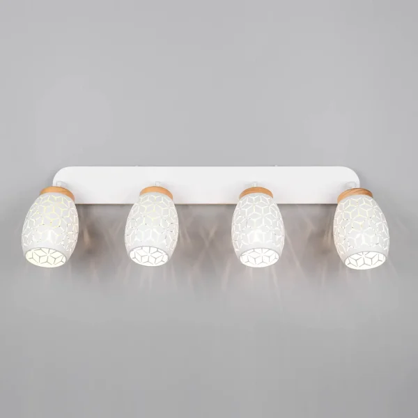 SPOT 4 LUMIÈRES PLAFOND MÉTAL BLANC E14 BIRKITA SPOT 4 LUMIÈRES PLAFOND MÉTAL BLANC E14 BIRKITA