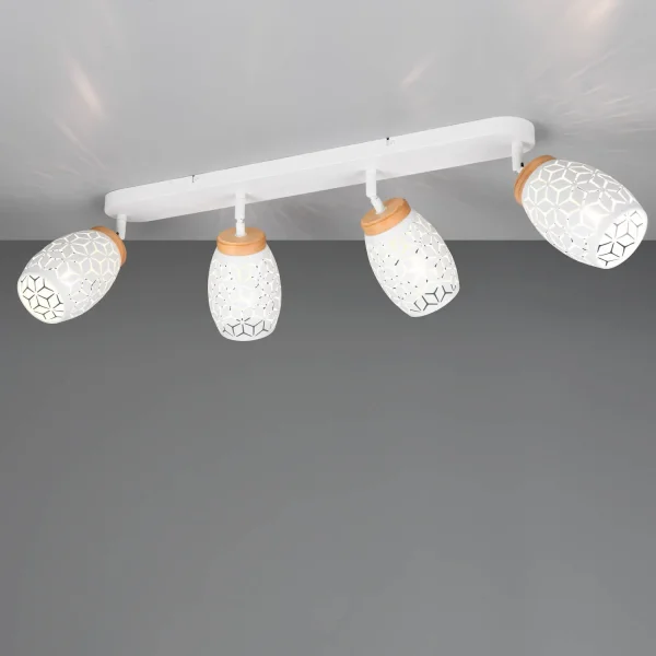 SPOT 4 LUMIÈRES PLAFOND MÉTAL BLANC E14 BIRKITA SPOT 4 LUMIÈRES PLAFOND MÉTAL BLANC E14 BIRKITA