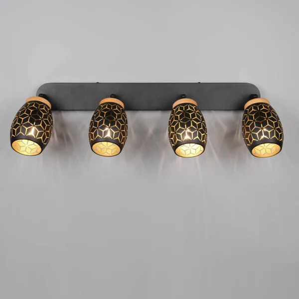 SPOT 4 LUMINAIRES DE PLAFON METAL NOIR E14 BIRKITA SPOT 4 LUMINAIRES DE PLAFON METAL NOIR E14 BIRKITA