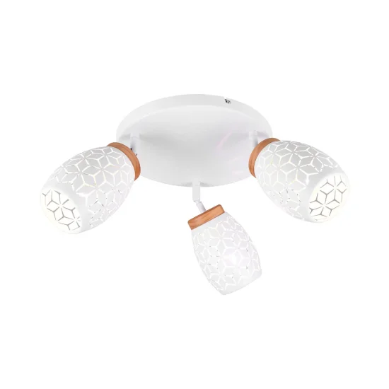 PLAFONNIER 3 LUMIÈRES MÉTAL BLANC E14 BIRKITA