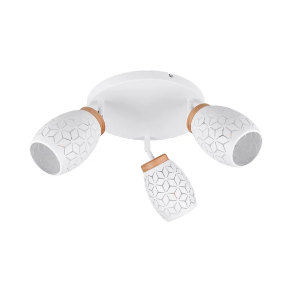 PLAFONNIER 3 LUMIÈRES MÉTAL BLANC E14 BIRKITA PLAFONNIER 3 LUMIÈRES MÉTAL BLANC E14 BIRKITA