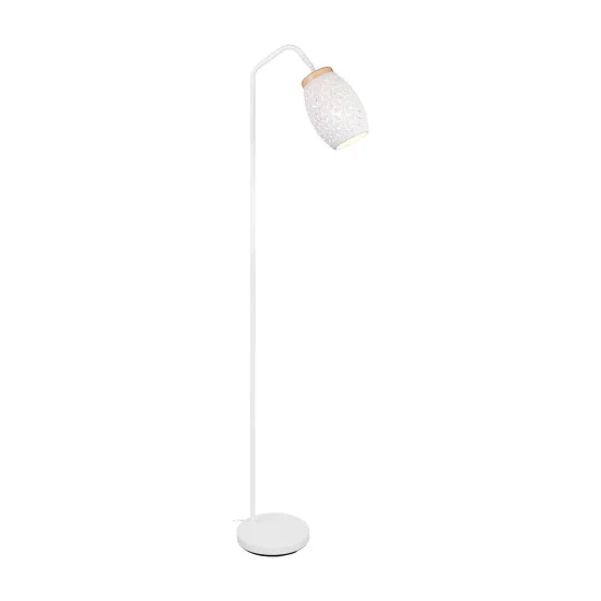 LAMPADAIRE 1 LUMIÈRE MÉTAL BLANC E27 BIRKITA