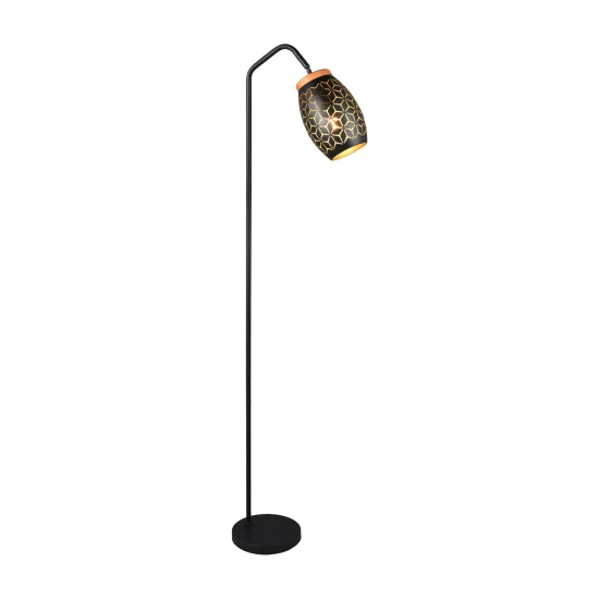 LAMPADAIRE 1 LUMIÈRE MÉTAL NOIR E27 BIRKITA