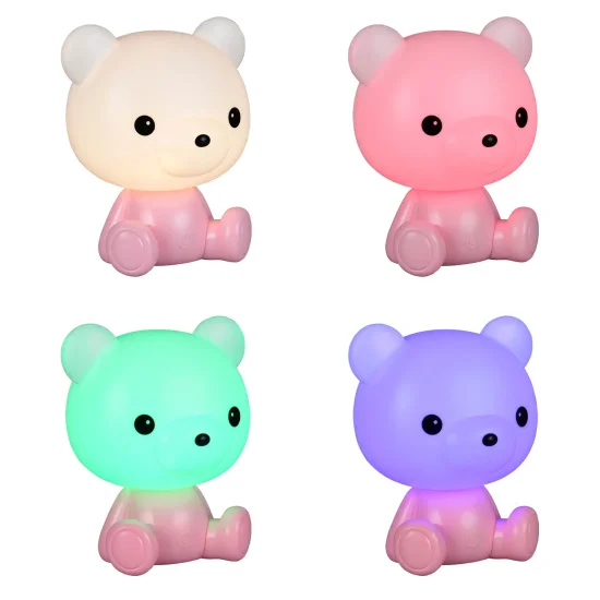 LAMPE DE TABLE LED 3W 3000K RGB OURSON ROSE 2