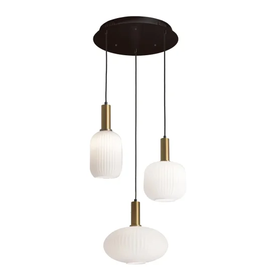LÁMPARA DE TECHO 3 LUCES TULIPAS BLANCO OPAL Ø40 E27 SHELBY 2