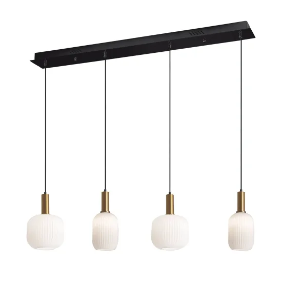 SUSPENSION 4 LUMIÈRES TULIPES BLANC OPAL E27 SHELBY 2