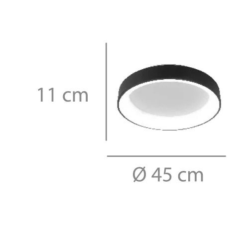 PLAFONNIER LED FELICIANO 46W RÉGLABLE NOIR