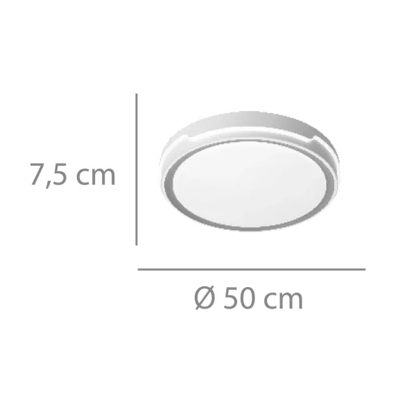 Plafonnier Led 53W Réglable Argent Charleston | Lúzete