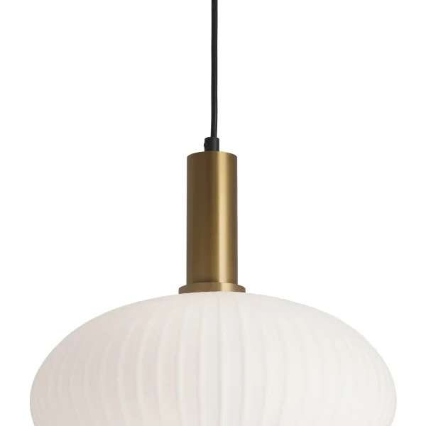 Suspension 1 Lumière Abat-Jour Blanc Opal ø30 E27 Shelby | Lúzete