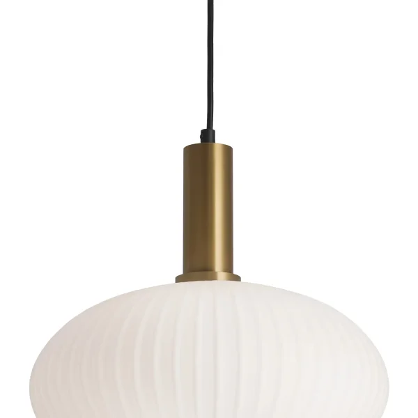 Suspension 1 Lumière Abat-Jour Blanc Opal ø30 E27 Shelby | Lúzete