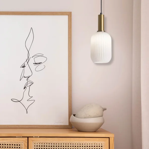 Suspension Shelby 1 lumière Tulipe Blanc Opal | Lúzete