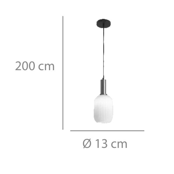 Suspension Shelby 1 lumière Tulipe Blanc Opal | Lúzete