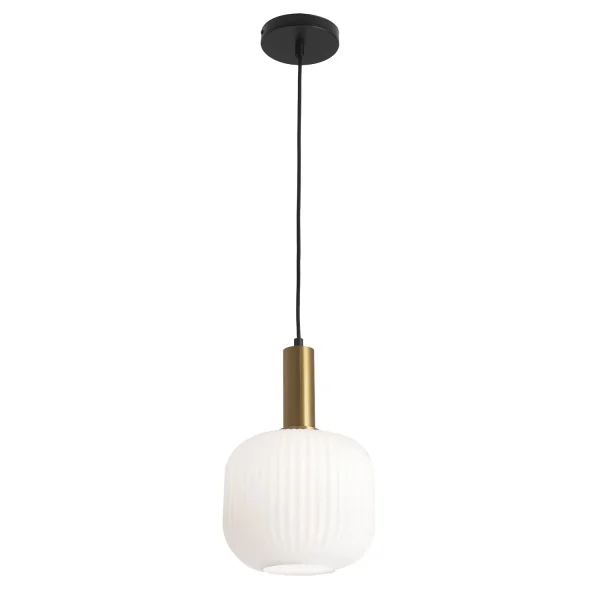 SUSPENSION 1 LUMIÈRE TULIPE BLANC OPAL Ø 20 E27 SHELBY
