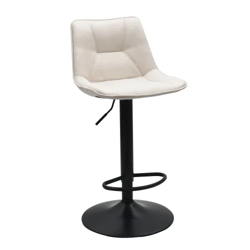 TABOURET HAWAII PIED NOIR TEXTILE BLANC VIEILLI