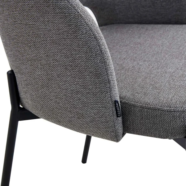 CHAISE TAPISSÉE GRIS CLOTILDE