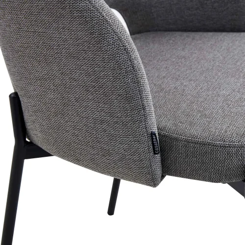 CHAISE TAPISSÉE GRIS CLOTILDE