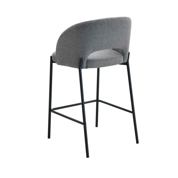 TABOURET TAPISSÉ GRIS CLOTILDE