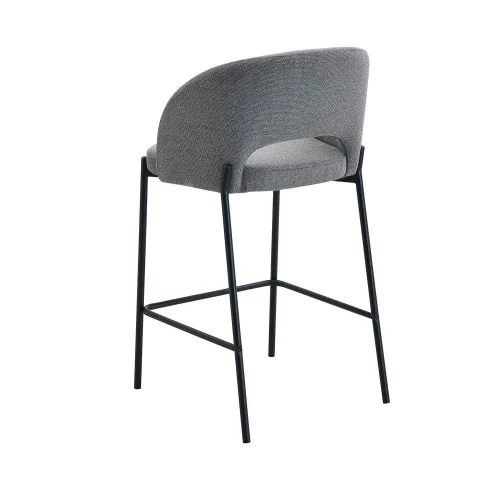 TABOURET TAPISSÉ GRIS CLOTILDE