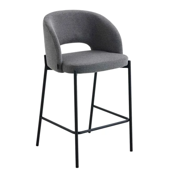 TABOURET TAPISSÉ GRIS CLOTILDE