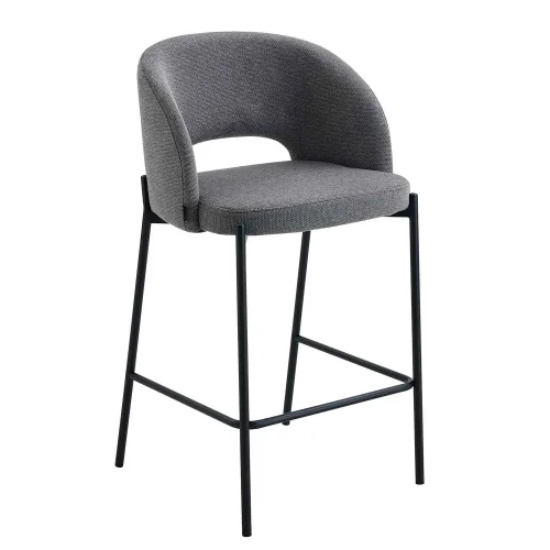 TABOURET TAPISSÉ GRIS CLOTILDE