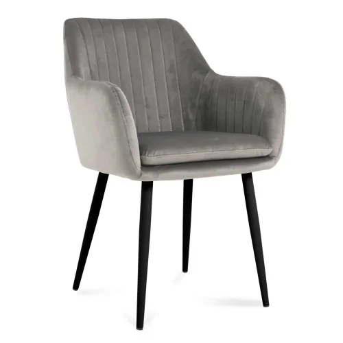 FAUTEUIL BORIS GRIS PIEDS NOIRS
