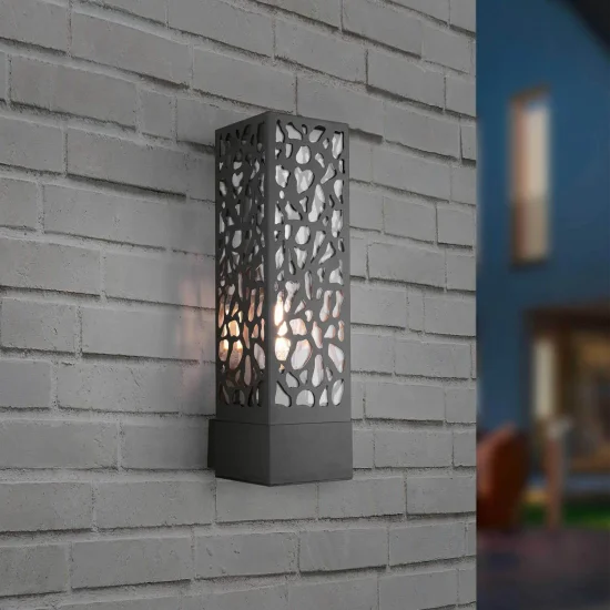 APPLIQUE D'EXTÉRIEUR ACIER ANTHRACITE E27 IP44 JACARANDA