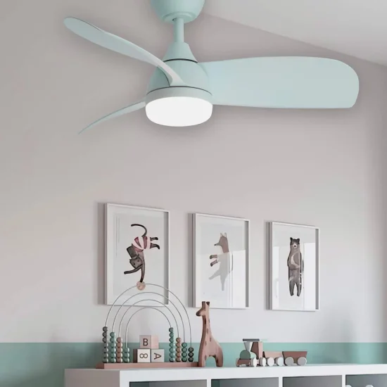 VENTILATEUR POUR ENFANTS LED 17W 3 PALES RÉGLABLES BLEU AERIS 2