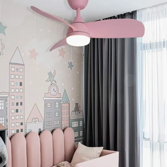 VENTILATEUR POUR ENFANTS LED 17W 3 PALES RÉGLABLE ROSE AERIS 2