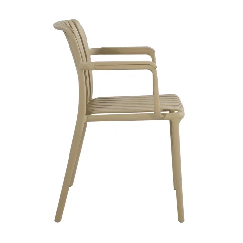 CHAISE DE JARDIN AVEC ACCOUDOIRS POLYPROPYLÉNE SABLE EOLIA