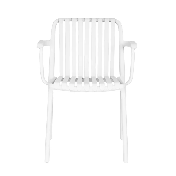 CHAISE DE JARDIN AVEC ACCOUDOIRS POLYPROPYLÈNE BLANCHE EOLIA