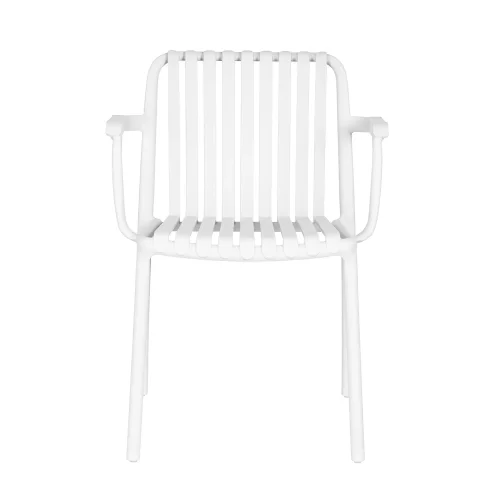CHAISE DE JARDIN AVEC ACCOUDOIRS POLYPROPYLÈNE BLANCHE EOLIA