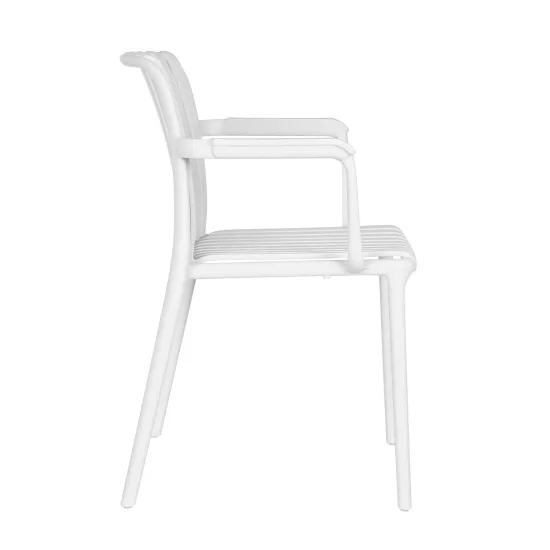 CHAISE DE JARDIN AVEC ACCOUDOIRS POLYPROPYLÈNE BLANCHE EOLIA 2