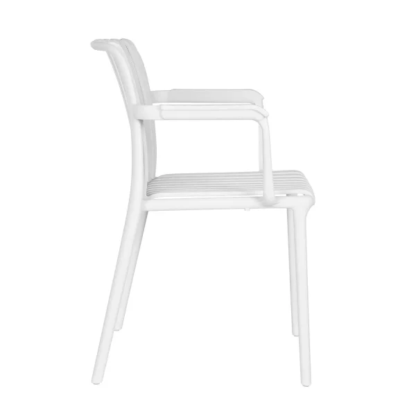 CHAISE DE JARDIN AVEC ACCOUDOIRS POLYPROPYLÈNE BLANCHE EOLIA