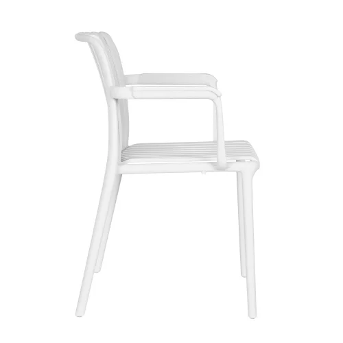 CHAISE DE JARDIN AVEC ACCOUDOIRS POLYPROPYLÈNE BLANCHE EOLIA