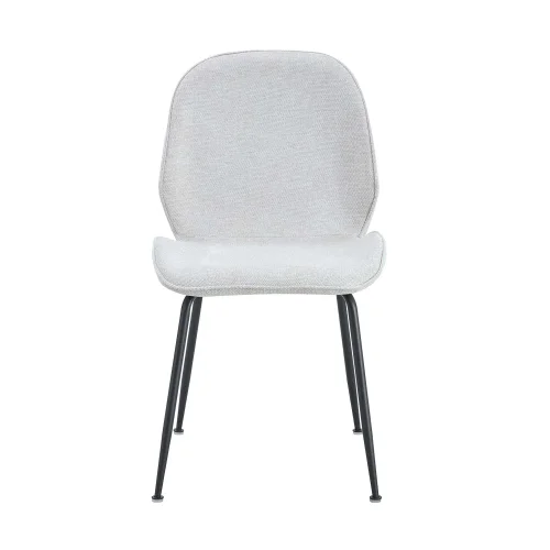 CHAISE ASHCROFT TISSU COULEUR SABLE AVEC PIEDS NOIRS