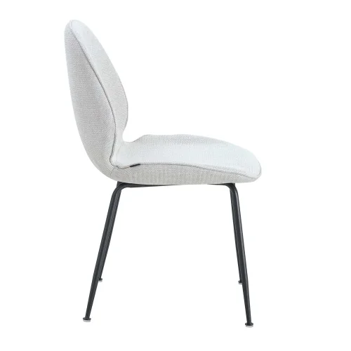 CHAISE ASHCROFT TISSU COULEUR SABLE AVEC PIEDS NOIRS