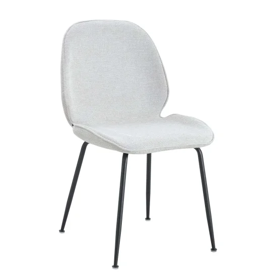 CHAISE ASHCROFT TISSU COULEUR SABLE AVEC PIEDS NOIRS 2