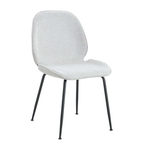 CHAISE ASHCROFT TISSU COULEUR SABLE AVEC PIEDS NOIRS