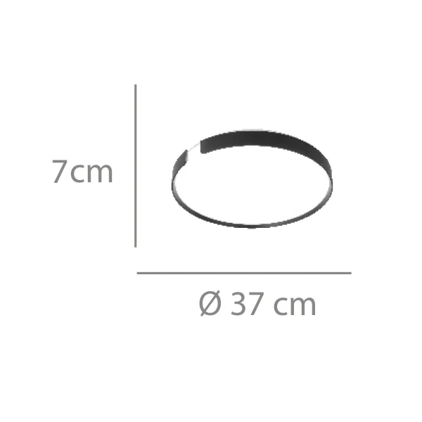 Plafonnier LED 35W Réglable Ø37cm Noir Nashville| Lúzete Plafonnier LED 35W Réglable Ø37cm Noir Nashville| Lúzete