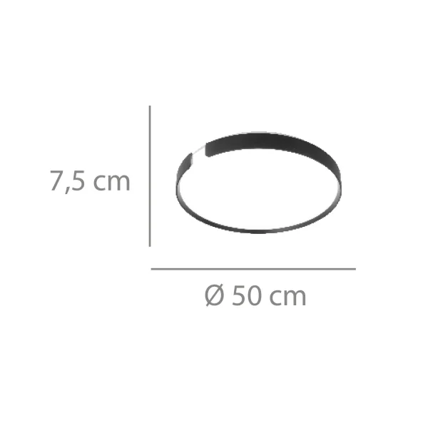 Plafonnier LED 53W Réglable Ø50cm Noir Nashville| Lúzete Plafonnier LED 53W Réglable Ø50cm Noir Nashville| Lúzete