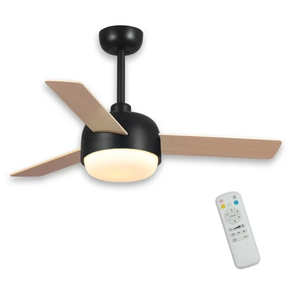 VENTILATEUR DE PLAFOND AVEC LUMIÈRE 24 W MOTEUR DC 3 PALES NOIR RIVERDALE VENTILATEUR DE PLAFOND AVEC LUMIÈRE 24 W MOTEUR DC 3 PALES NOIR RIVERDALE