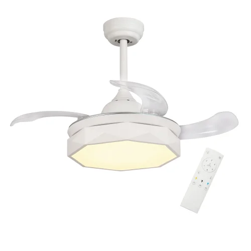 VENTILATEUR DE PLAFOND LED 29 W RÉGLABLE BLANC AVEC PALES PLIABLES PARMA