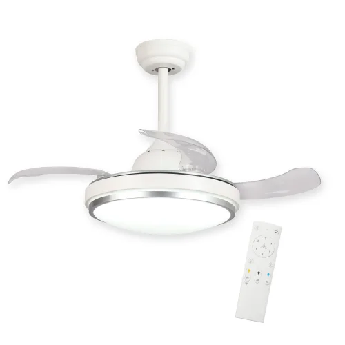 VENTILATEUR DE PLAFOND LED 29 W RÉGLABLE BLANC À 4 PALES PLIABLES SILVERSTONE