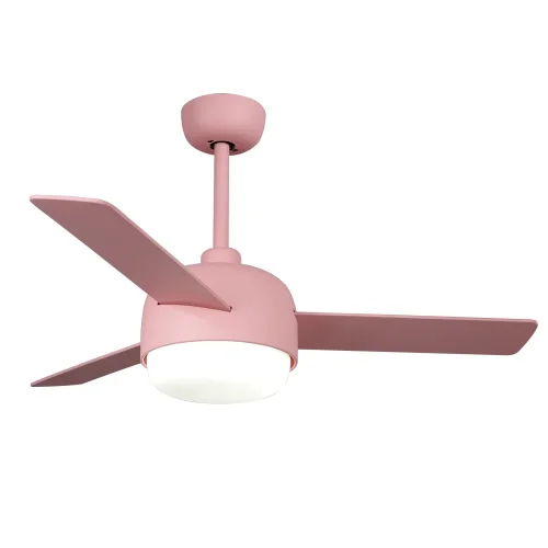 VENTILATEUR DE PLAFOND AVEC LUMIÈRE 24W MOTEUR DC 3 PALES ROSE/BOIS RIVERDALE