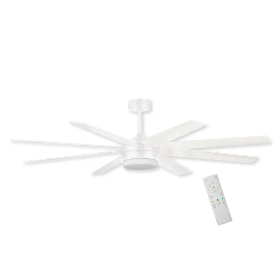 VENTILATEUR DE PLAFOND LED 24W RÉGLABLE 8 PALES MOTEUR DC BLANC SOLEI