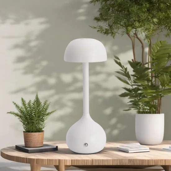 LAMPE DE TABLE LED RECHARGEABLE SANS FIL 203LM BLANCHE IP44 SOLEA