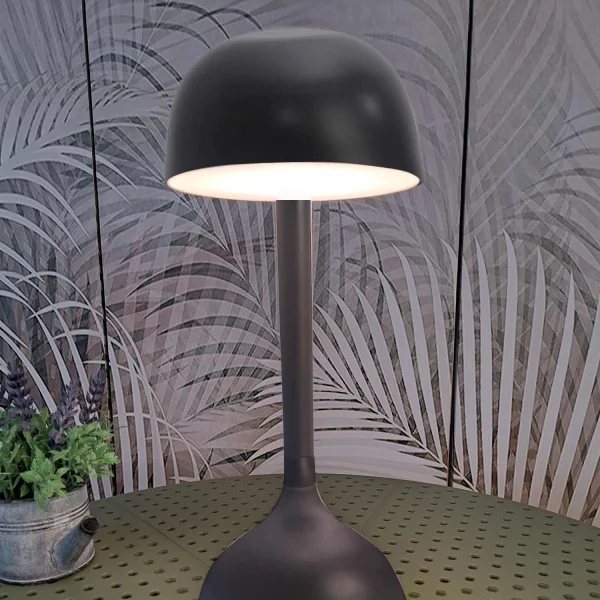 LAMPE DE TABLE LED RECHARGEABLE SANS FIL 203LM NOIRE IP44 SOLEA